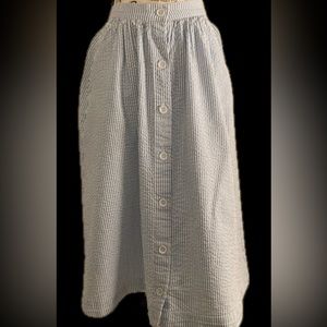 H&M Striped Midi Skirt